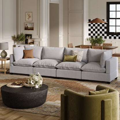 Chelsea Modern Cloud Modular Upholstered Sofa with Deep Seat and Plush Cushions