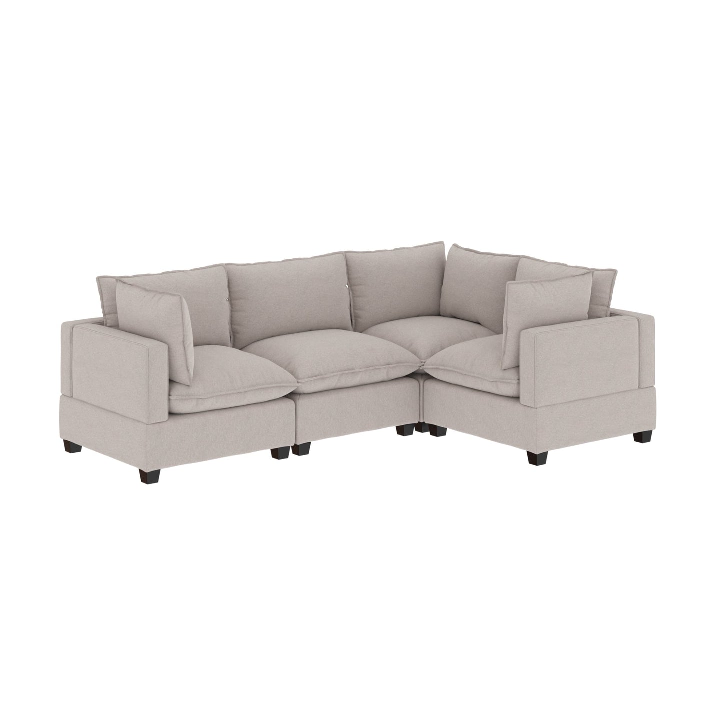 Chelsea Modern Cloud Modular Upholstered Sofa with Deep Seat and Plush Cushions