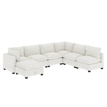 Chelsea Modern Cloud Modular Upholstered Sofa with Deep Seat and Plush Cushions