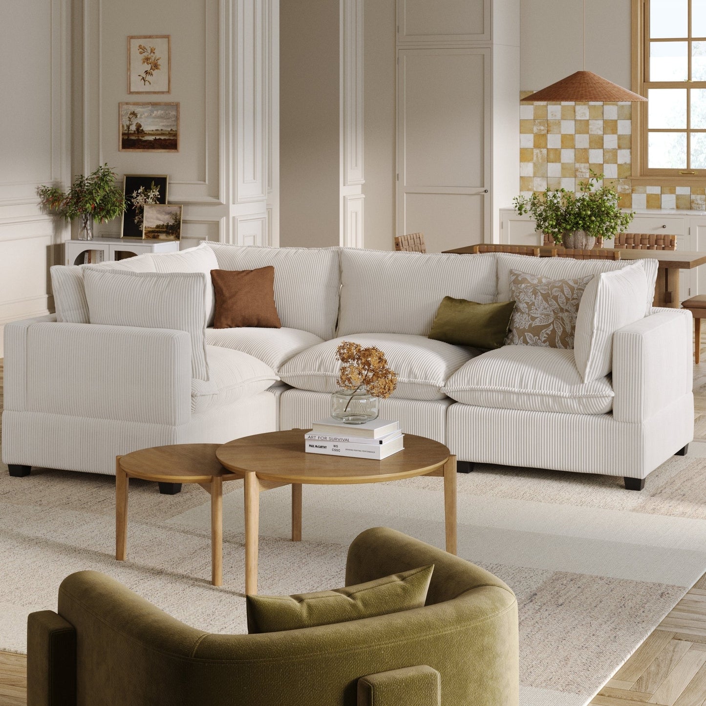 Chelsea Modern Cloud Modular Upholstered Sofa with Deep Seat and Plush Cushions