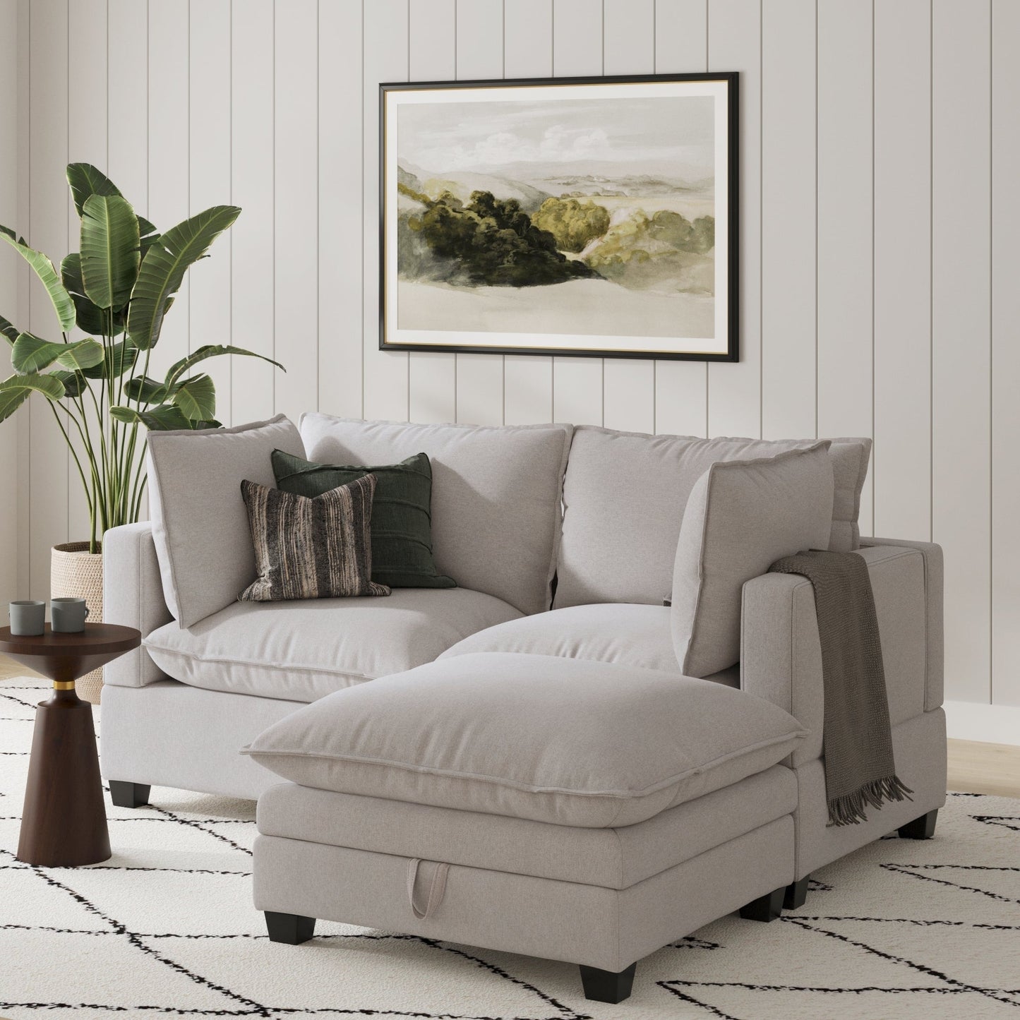 Chelsea Modern Cloud Modular Upholstered Sofa with Deep Seat and Plush Cushions
