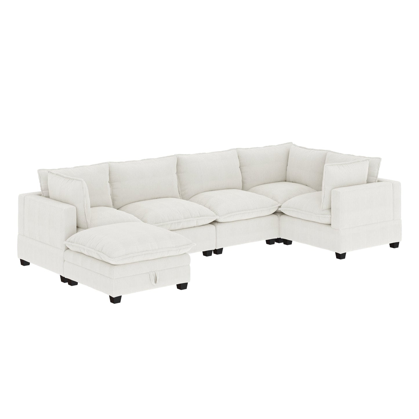 Chelsea Modern Cloud Modular Upholstered Sofa with Deep Seat and Plush Cushions