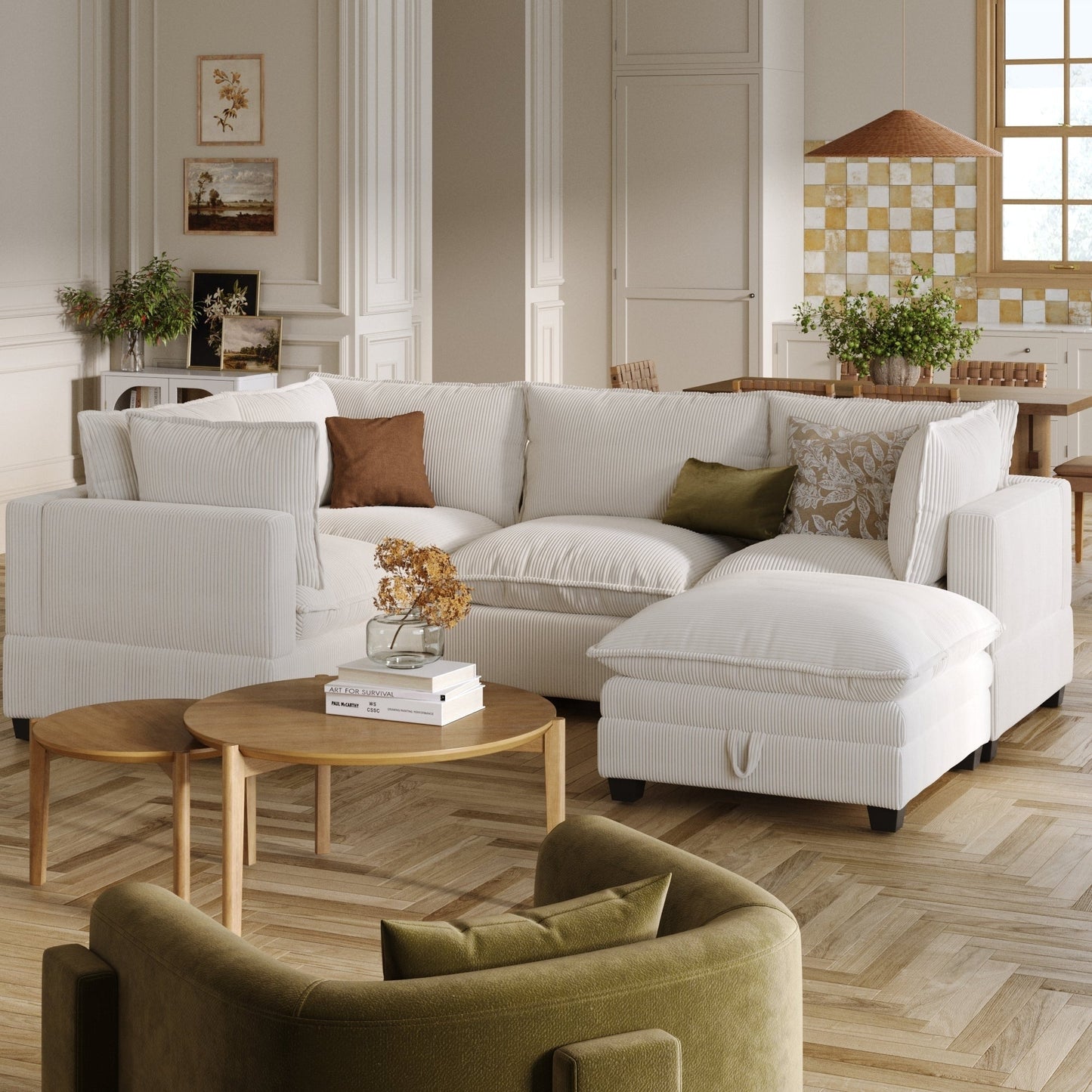 Chelsea Modern Cloud Modular Upholstered Sofa with Deep Seat and Plush Cushions