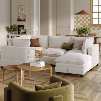 Chelsea Modern Cloud Modular Upholstered Sofa with Deep Seat and Plush Cushions