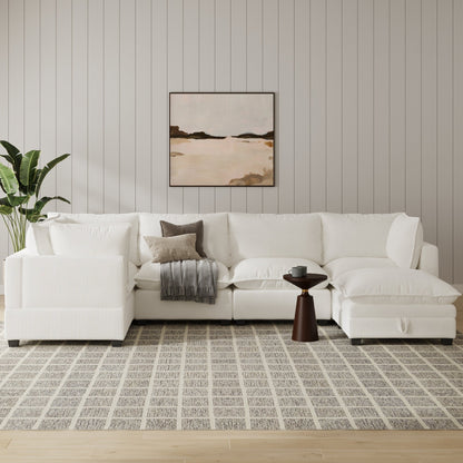 Chelsea Modern Cloud Modular Upholstered Sofa with Deep Seat and Plush Cushions