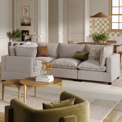 Chelsea Modern Cloud Modular Upholstered Sofa with Deep Seat and Plush Cushions
