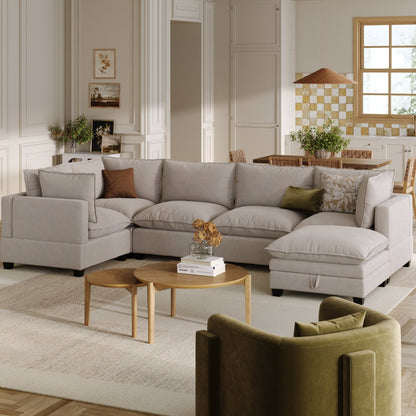 Chelsea Modern Cloud Modular Upholstered Sofa with Deep Seat and Plush Cushions