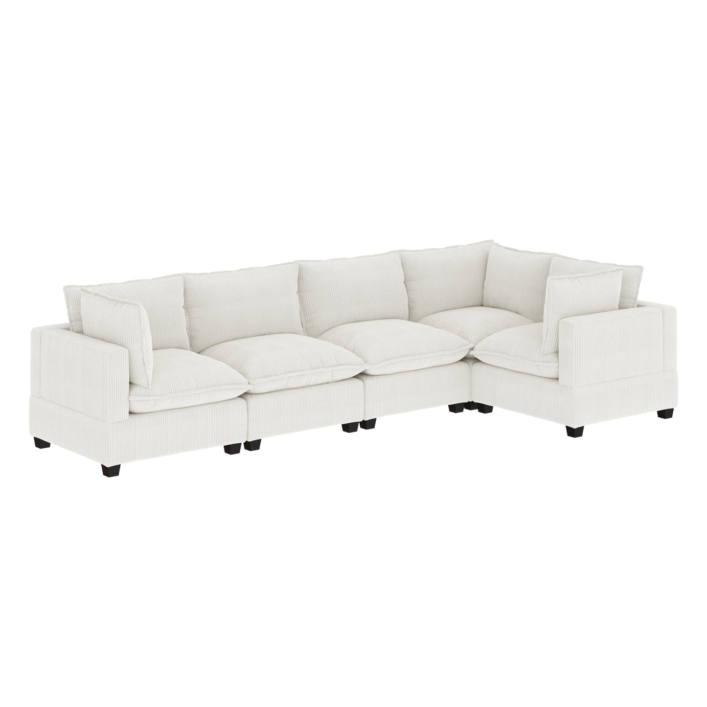 Chelsea Modern Cloud Modular Upholstered Sofa with Deep Seat and Plush Cushions