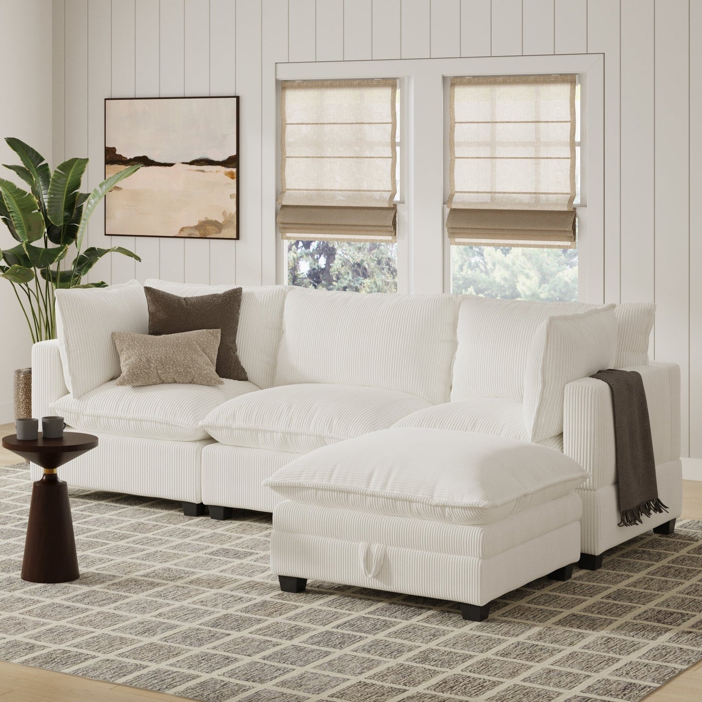 Chelsea Modern Cloud Modular Upholstered Sofa with Deep Seat and Plush Cushions
