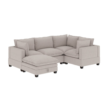 Chelsea Modern Cloud Modular Upholstered Sofa with Deep Seat and Plush Cushions