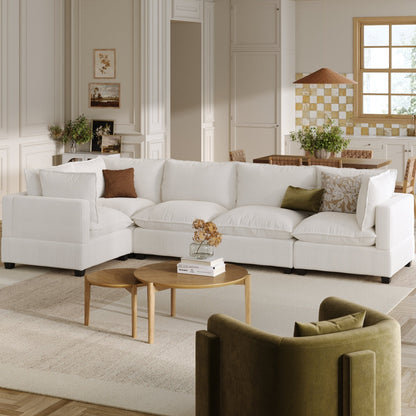 Chelsea Modern Cloud Modular Upholstered Sofa with Deep Seat and Plush Cushions
