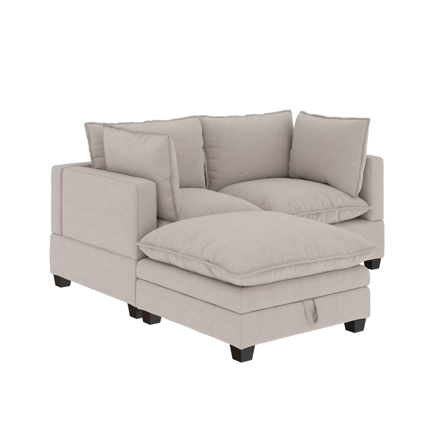 Chelsea Modern Cloud Modular Upholstered Sofa with Deep Seat and Plush Cushions