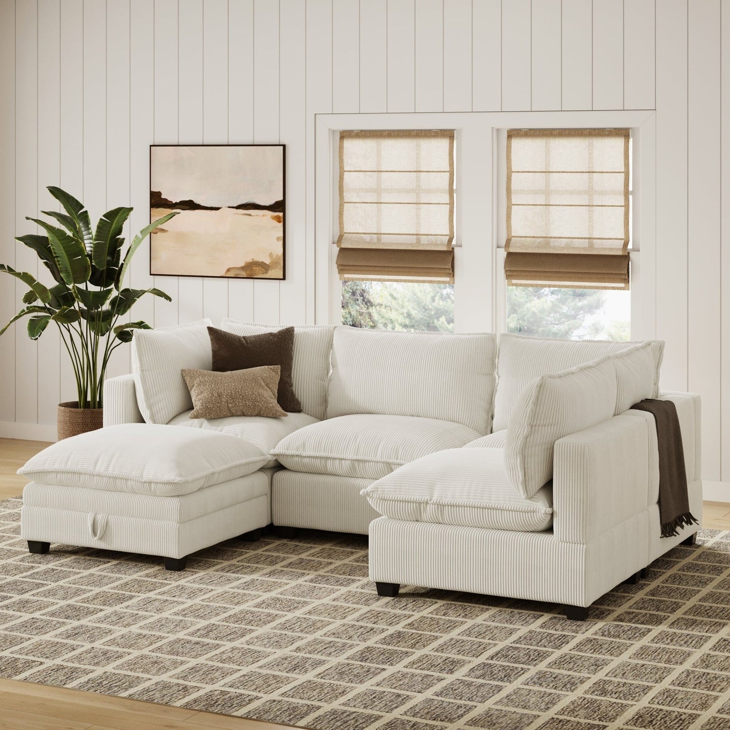 Chelsea Modern Cloud Modular Upholstered Sofa with Deep Seat and Plush Cushions