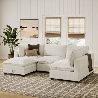 Chelsea Modern Cloud Modular Upholstered Sofa with Deep Seat and Plush Cushions