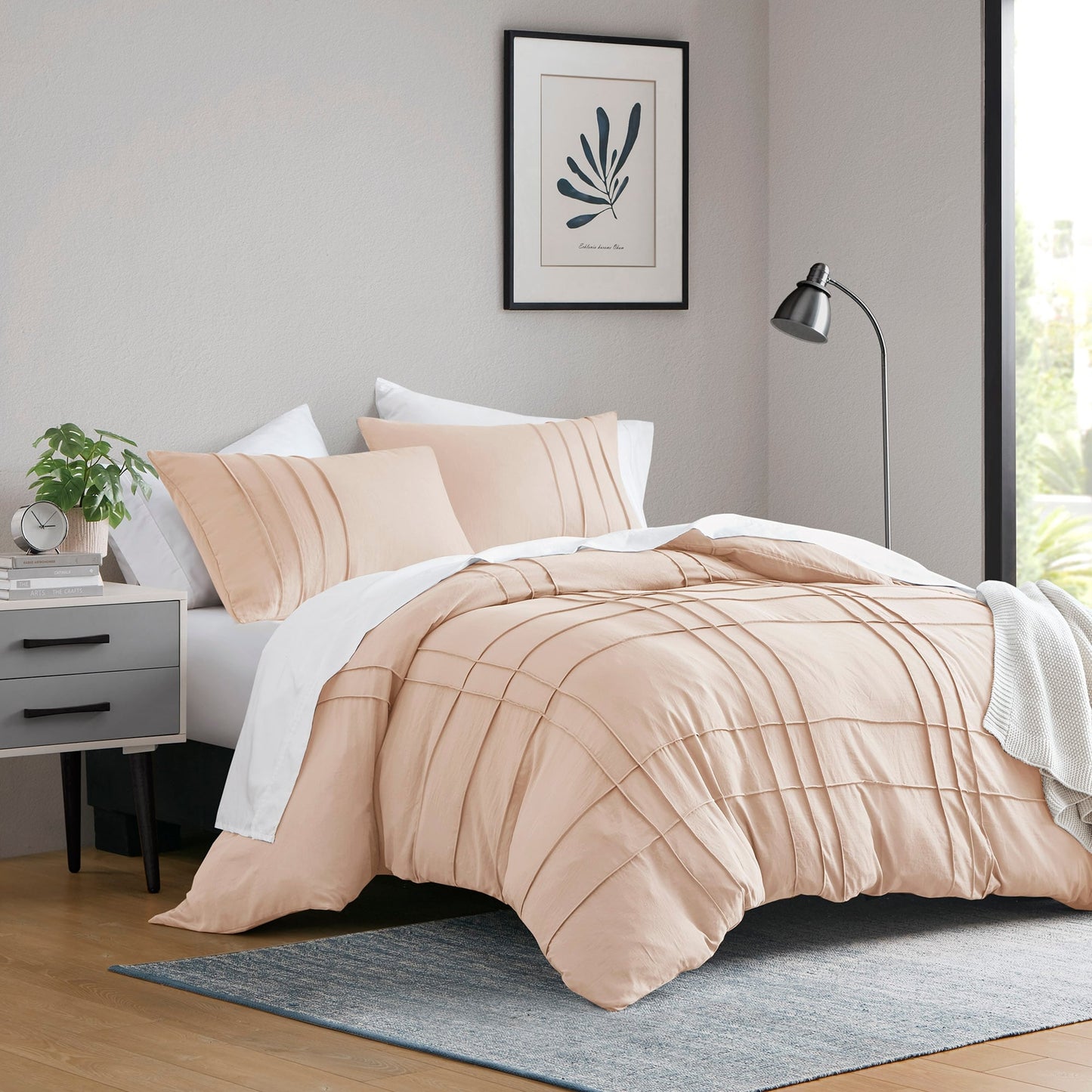 Chelsea Square Evans Pinch Pleated Soft Washed Boho Duvet Cover Set