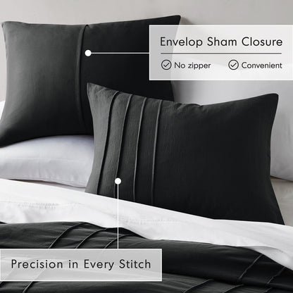 Chelsea Square Evans Pinch Pleated Soft Washed Boho Duvet Cover Set
