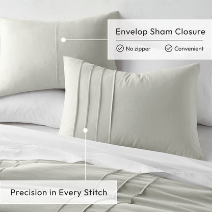 Chelsea Square Evans Pinch Pleated Soft Washed Boho Duvet Cover Set