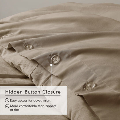 Chelsea Square Evans Pinch Pleated Soft Washed Boho Duvet Cover Set