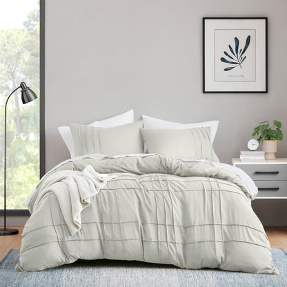 Chelsea Square Evans Pinch Pleated Soft Washed Boho Duvet Cover Set