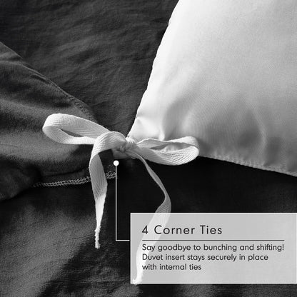 Chelsea Square Evans Pinch Pleated Soft Washed Boho Duvet Cover Set
