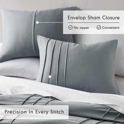 Chelsea Square Evans Pinch Pleated Soft Washed Boho Duvet Cover Set