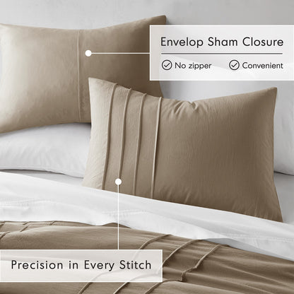 Chelsea Square Evans Pinch Pleated Soft Washed Boho Duvet Cover Set