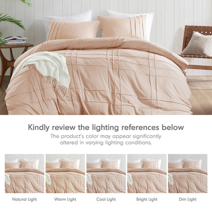Chelsea Square Evans Pinch Pleated Soft Washed Boho Duvet Cover Set