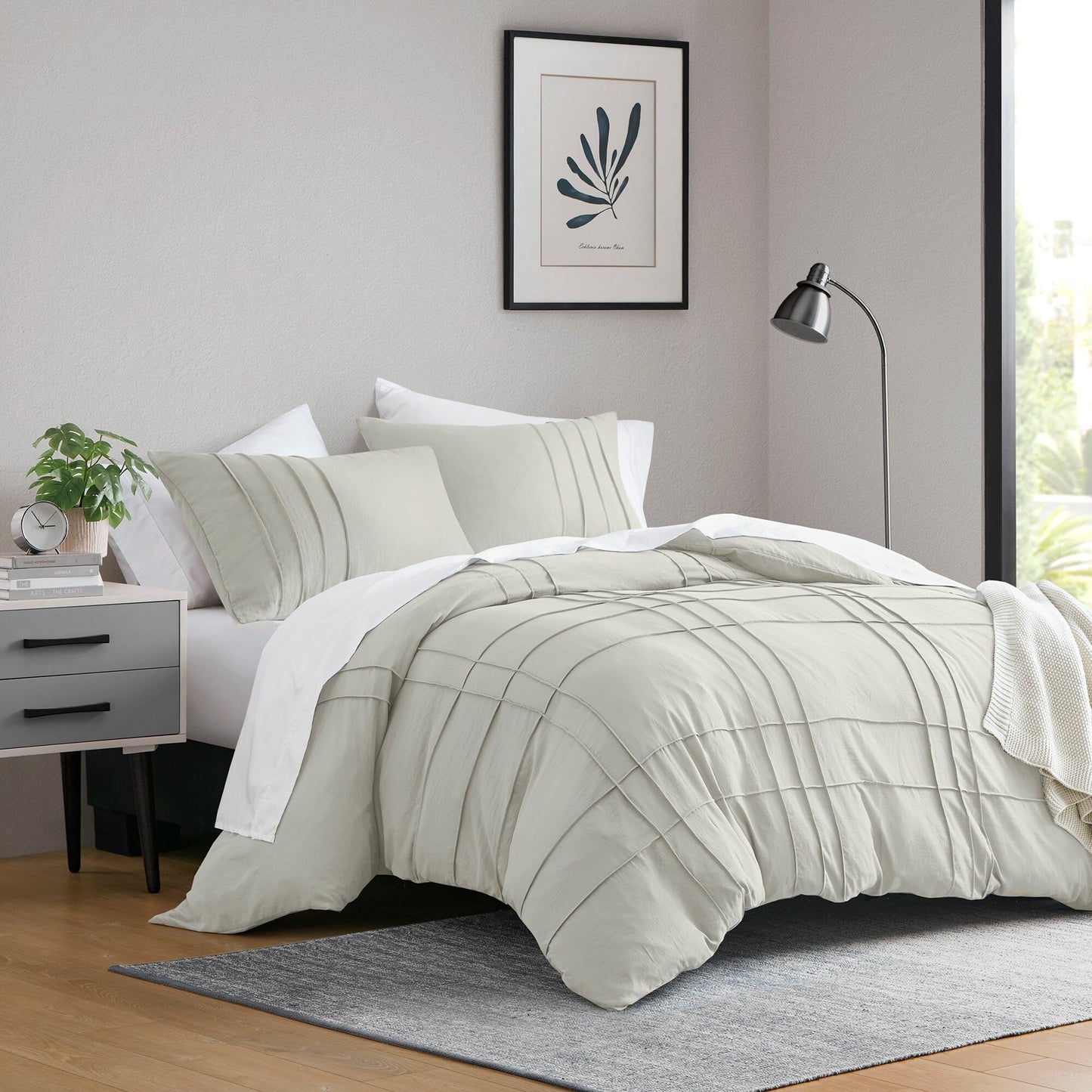 Chelsea Square Evans Pinch Pleated Soft Washed Boho Duvet Cover Set