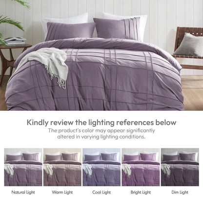 Chelsea Square Evans Pinch Pleated Soft Washed Boho Duvet Cover Set