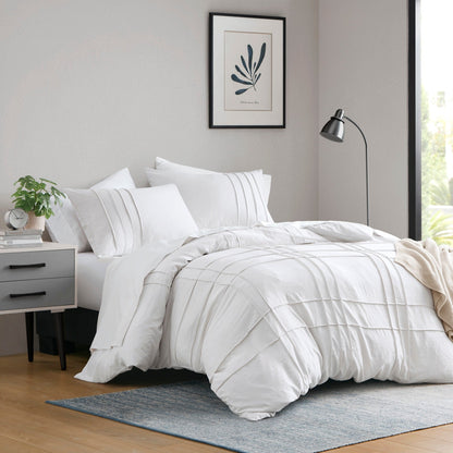 Chelsea Square Evans Pinch Pleated Soft Washed Boho Duvet Cover Set