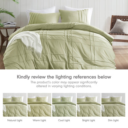 Chelsea Square Evans Pinch Pleated Soft Washed Boho Duvet Cover Set