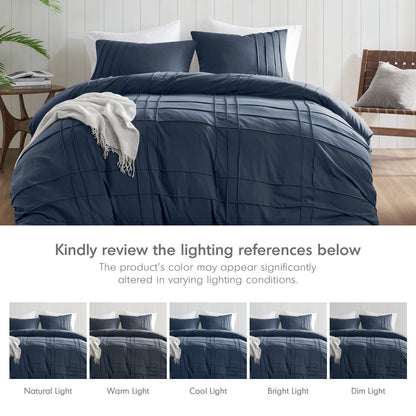 Chelsea Square Evans Pinch Pleated Soft Washed Boho Duvet Cover Set