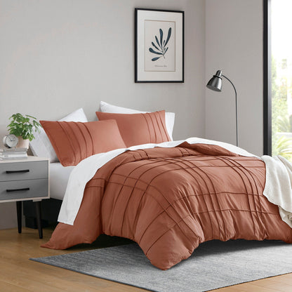 Chelsea Square Evans Pinch Pleated Soft Washed Boho Duvet Cover Set
