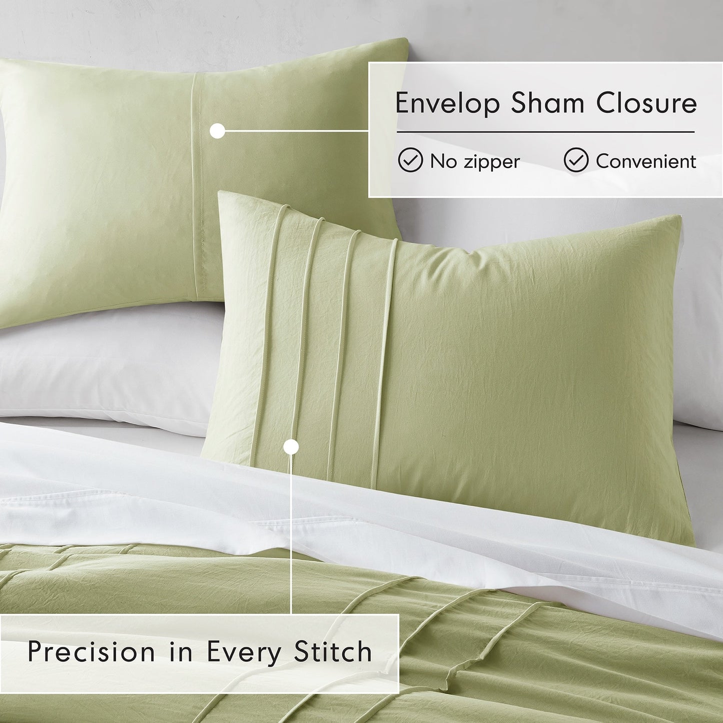 Chelsea Square Evans Pinch Pleated Soft Washed Boho Duvet Cover Set