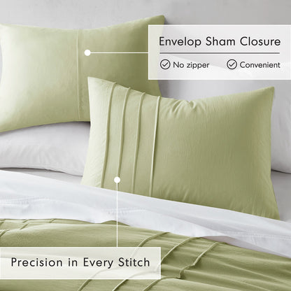 Chelsea Square Evans Pinch Pleated Soft Washed Boho Duvet Cover Set