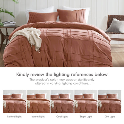 Chelsea Square Evans Pinch Pleated Soft Washed Boho Duvet Cover Set