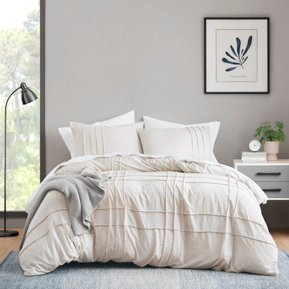 Chelsea Square Evans Pinch Pleated Soft Washed Boho Duvet Cover Set