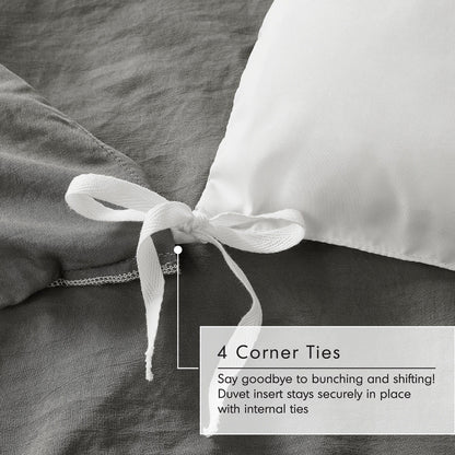 Chelsea Square Evans Pinch Pleated Soft Washed Boho Duvet Cover Set