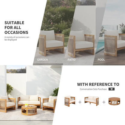 Christopher Knight Home- Sophia 4-piece Acacia Wood Outdoor Conversation Set