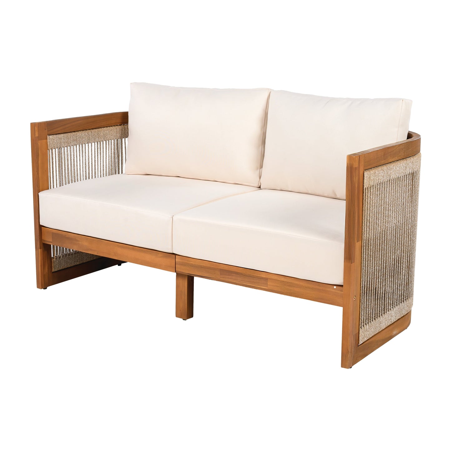 Christopher Knight Home- Sophia 4-piece Acacia Wood Outdoor Conversation Set
