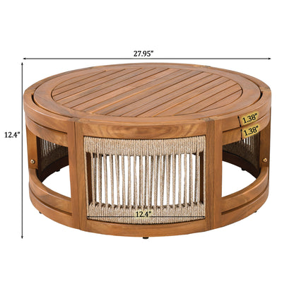 Christopher Knight Home- Sophia 4-piece Acacia Wood Outdoor Conversation Set