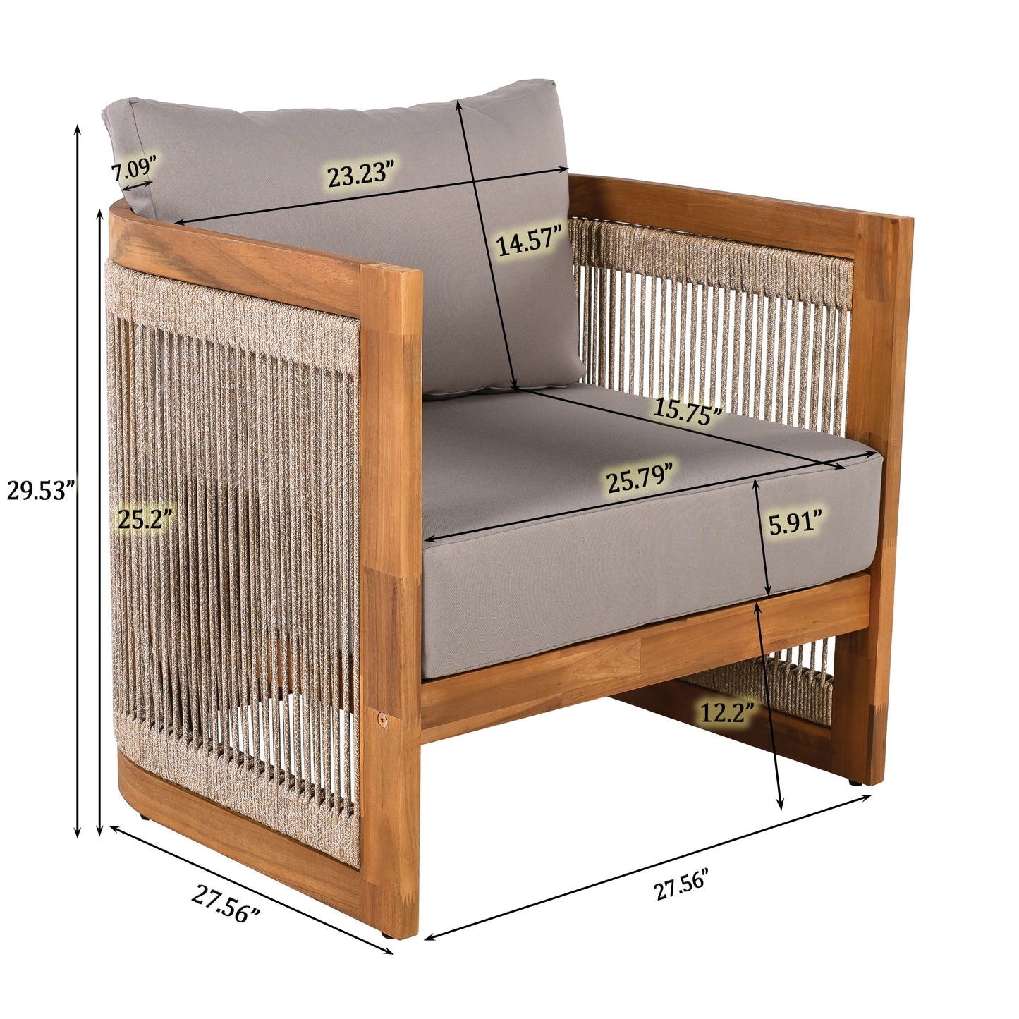 Christopher Knight Home- Sophia 4-piece Acacia Wood Outdoor Conversation Set