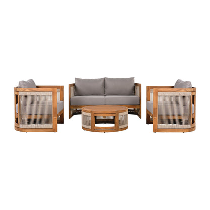 Christopher Knight Home- Sophia 4-piece Acacia Wood Outdoor Conversation Set
