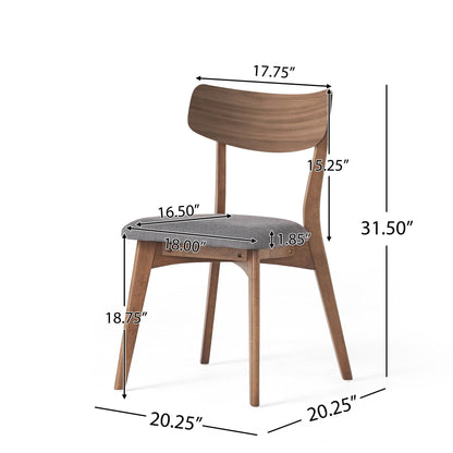 Chazz Mid-Century Modern Upholstered Rubberwood Dining Chairs (Set of 2/4) by Christopher Knight Home