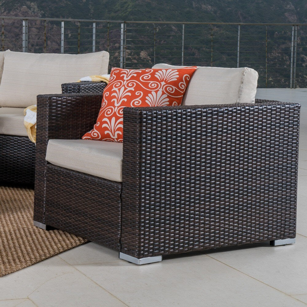 Christopher Knight Home Santa Rosa Outdoor 7-piece Wicker Seating Sectional Set