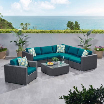 Christopher Knight Home Santa Rosa Outdoor 7-piece Wicker Seating Sectional Set