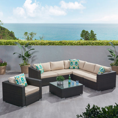 Christopher Knight Home Santa Rosa Outdoor 7-piece Wicker Seating Sectional Set