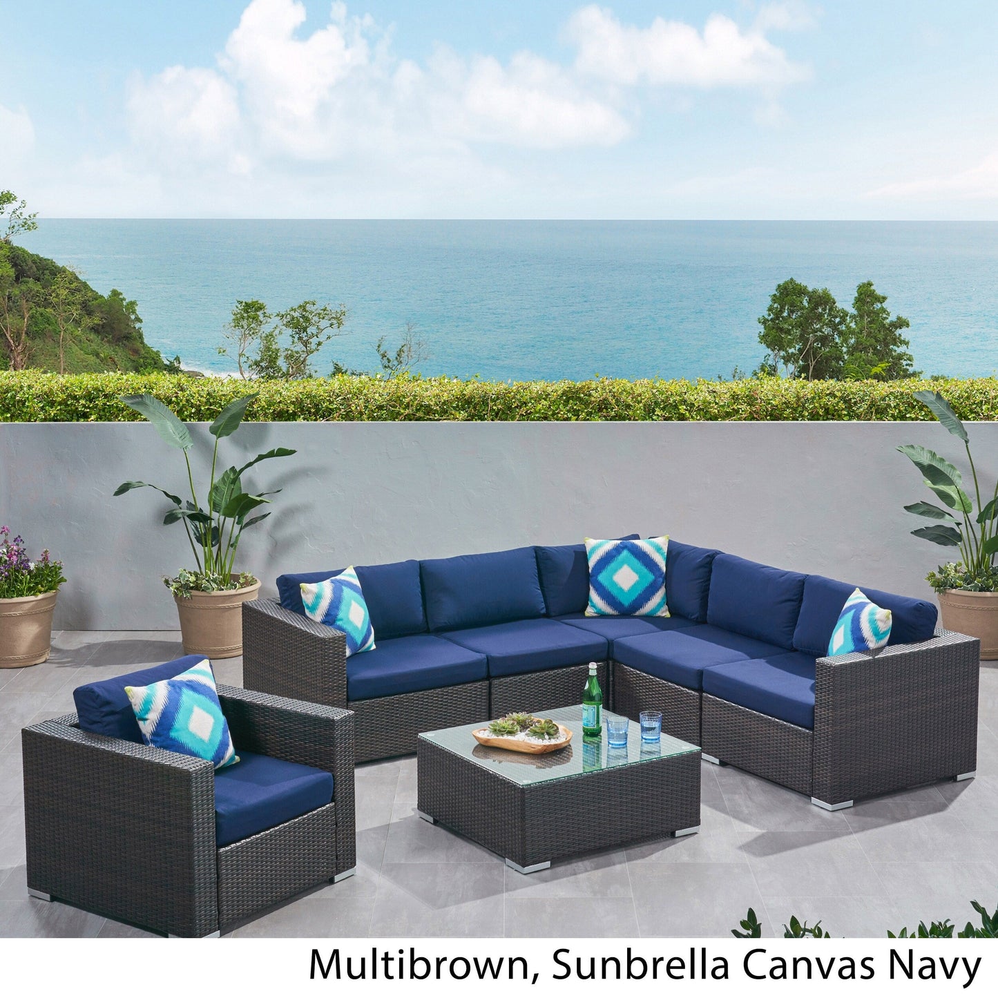 Christopher Knight Home Santa Rosa Outdoor 7-piece Wicker Seating Sectional Set