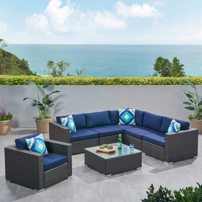 Christopher Knight Home Santa Rosa Outdoor 7-piece Wicker Seating Sectional Set