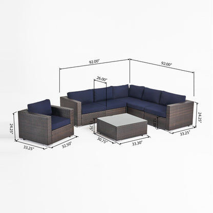 Christopher Knight Home Santa Rosa Outdoor 7-piece Wicker Seating Sectional Set